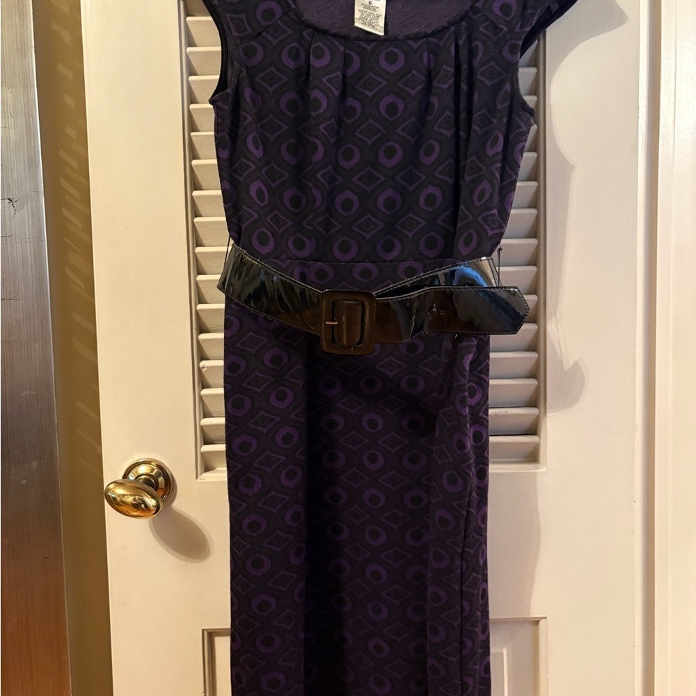dBy Purple Sheath Midi Dress with Scoop Neck